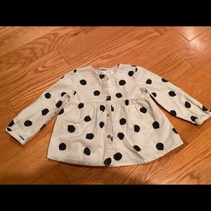 Zara Baby Girl Polka Dot Top Sz 12-18